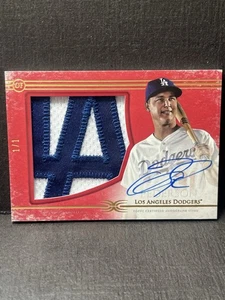 Joc Pederson Auto Patch 1/1 2017 Topps Definitive Team Logo Los Angeles Dodgers - Picture 1 of 5
