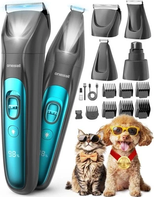 MARKENLOS oneisall 4in1 Hundeschermaschine leise LED 2000mAh Pfoten Krallen Neu