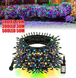 Multicolor 200/300/500 LED Christmas String Lights Waterproof 8 Mode Fairy Light - Picture 1 of 7