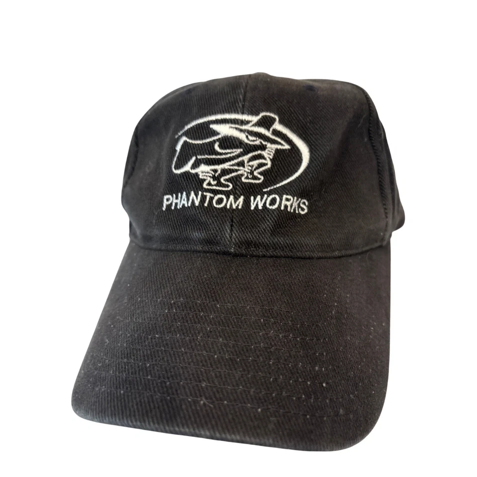 Phantom Works black Boeing 100% cotton hat adjustable - Image 1 of 3