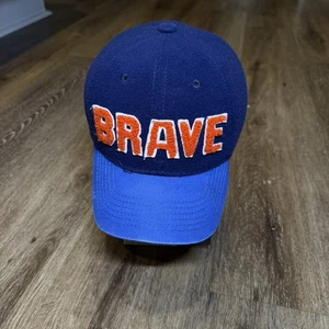 Brave Think Smart Art Hat Baseball Cap Youth Kids Blue Orange Patch Trucker - Picture 1 of 6