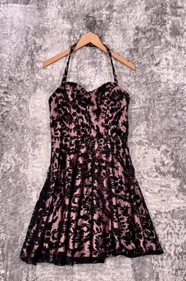 Vintage Betsey Johnson Prom Dress 10 Womens Y2K Lace Overlay Sweetheart Neck - Image 1 of 4