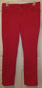 Coldwater Creek Women's Knit Jeans - Size 12 - Red - 5-pocket, straight leg - Picture 1 of 4