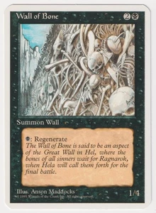 Miscut Wall of Bone LP 4th Edition MTG Magic Error Misprint Alpha Cut Corners! - Picture 1 of 2