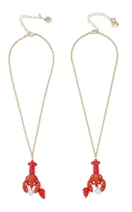 Neu Betsey Johnson Meerjungfrau Schmuck Hummer Freundschaft Halskette Set - Bild 1 von 6