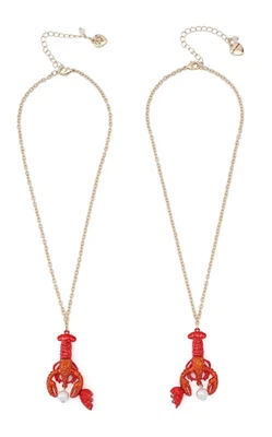 Novo Conjunto de Colar Amizade Betsey Johnson Joias Sereia Lagosta - Imagem 1 de 4