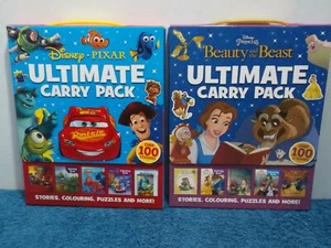 BEAUTY & BEAST / PIXAR - 2 ULTIMATE CARRY PACKS (STORY BOOKS, PUZZLES, STICKERS) - Picture 1 of 4