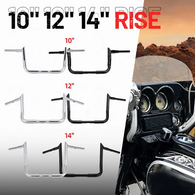 10" 12" 14" Rise Meathook Ape Hanger Handlebar For Harley Electra Street Glide - Image 1 of 4