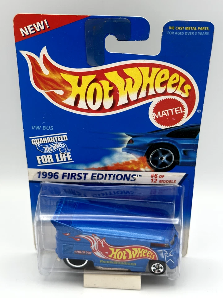 Autobús de arrastre Volkswagen VW primeras ediciones Hot Wheels 1996, 1:64, nuevo en caja Foto 1 de 4