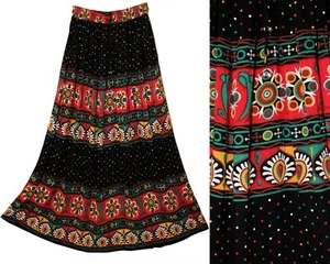 Plus Size XL To 2X Indian Ethnic Hippie Maxi Floral Skirt For Women Boho D33 - Picture 1 of 4