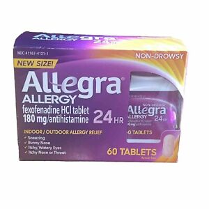 Allegra Adult 24HR Tablet 180 mg, Allergy Relief 60ct EXP 04/2025+