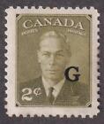 Canada 1950 KGVI avec poteaux 2 ¢ « G » surimpression, MH sc#O28