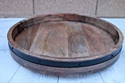 Mikasa Round Lazy Susan Serving Tray, 18-Inch, Mango Wood - Image 1 of 4