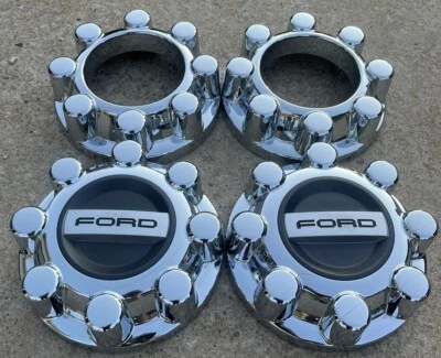 2017-2022 Ford F-250 Super Duty Set Of 4 Chrome Center Caps HC3C-1A096-KD LD OEM - Image 1 of 4