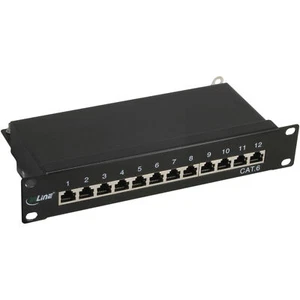 InLine® Patchfeld Cat.6, 12-fach, 10" 1HE, schwarz, RAL9005 - Bild 1 von 3