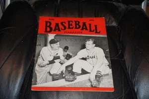 VINTAGE AUG 1948 BASEBALL MAGAZIN FORELLE O'NEILL TIGERS COVER BABE RUTH FOTO  - Bild 1 von 5