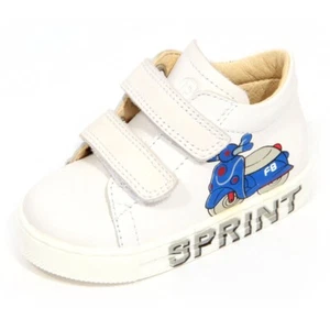 H3484 Zapatillas Niño Niño FALCOTTO AVISPA Niños Cuero Zapatos Blanco - Imagen 1 de 4