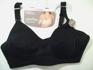New Women's Secret Treasures All Day Comfort Wire Free Nursing Bra SZ 36D, Black - Picture 1 of 2