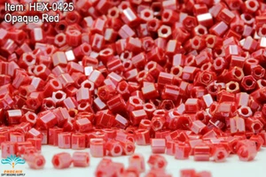 Miyuki Hexagon 2 Cut 11/0 Opaque Red Hex-0425 - Picture 1 of 1