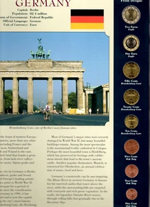 Coins from Around the World Germany 8 coin BU UNC Euro All 2002 but 10 cent 2008 - Picture 1 of 2