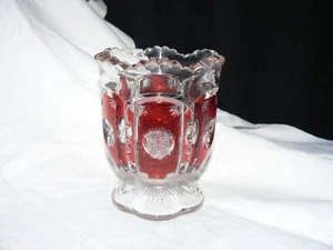 Frost Crystal Spooner Ruby Stain/gold Tarentum Glass Co. #1906. circa 1905-1910 - Picture 1 of 10