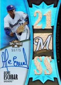 2010 TOPPS TRIPLE THREADS ALCIDES ESCOBAR #d-56/75 AUTO CARD #135 - Picture 1 of 1
