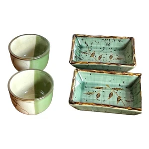 VINTAGE JAPANESE SAKE CUPS AND SUSHI DIP BOWLS CERAMIC - Picture 1 of 9