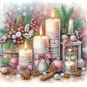 5D DIY Weihnachten Kerzenlicht Diamond Painting Kit Malerei für Erwachsene - Bild 1 von 5