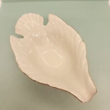 Lenox Elegant Dove Shaped Bowl Ceramic White 24k Gold Trim USA