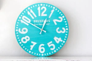 Faux Vintage Clock "Bruxelles Turquoise" - Picture 1 of 4
