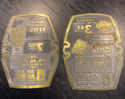 Oak Hill Nurseries, Westwood, MA Massachusetts PLACAS DE IMPRESIÓN DE METAL PUBLICIDAD Foto 1 de 4