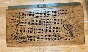 4 Lane Hot Rod Oak Cribbage Board/1937 Ford Sedan Delivery - Picture 1 of 3