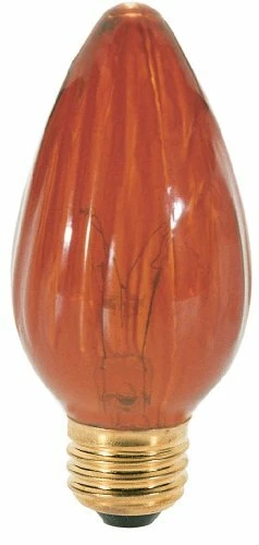 Satco S2770 120V Medium Base 40-Watt F15 Light Bulb, Amber - Image 1 of 1