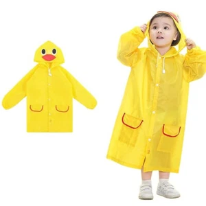 "Raincoat for Kids Boys Girls with Hood, Polyester Rain Ponchos with Pockets and - Picture 1 of 6