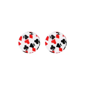 Ear Plugs Playing Cards Design Saddle Plugs Earrings Piercings sold as a Pairs - Picture 1 of 14