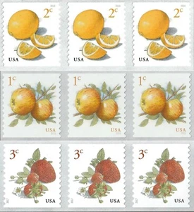 US #5037/5201/5256 MNH Strips 2016-2018 Fruits Definitives Coils - Picture 1 of 1