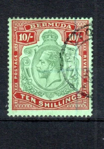Bermuda 1924 10s green and red/pale emerald SG 92 FU CDS - Picture 1 of 1