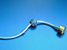 (L32) Silve Plated 'Blue Butterflies' Charm European Snake Chain Charm Bracelet