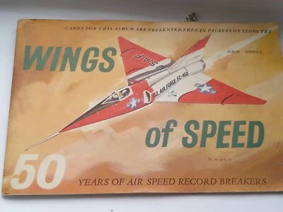 Vintage Retro Tea cards lyons book full set 24 Album 60s Wings of Speed  - Image 1 of 4