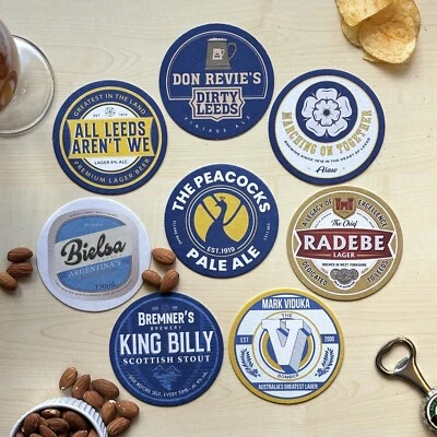 Leeds United Football Beer Mat Coasters - The Perfect Gift Or Present (8-pack) - Image 1 of 4