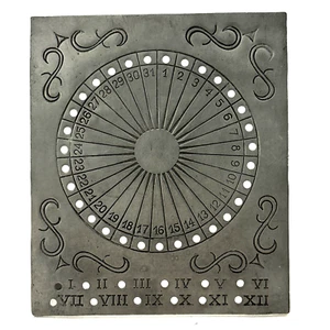 ANTIKER EWIGER KALENDER DEUTSCHLAND ZINN SONNENSCHLIFF VINTAGE HERSTELLERMARKE HIMMLISCH - Bild 1 von 9