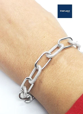 Bracciale donna catena maglia tennis argento 925 zirconi taglio brillante - Immagine 1 di 4