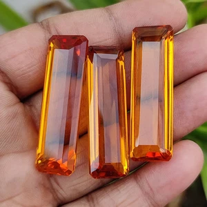 Natural 138 Ct +Certified Brazilian Yellow Citrine Loose Gemstone 3 Pcs Lot - Picture 1 of 6