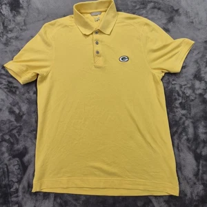 Green Bay Packers Shirt Mens Advantage Polo Yellow NFL Football Embroidered Logo - Picture 1 of 10