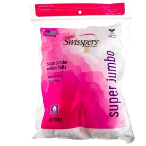 3 Pack Swisspers Super Jumbo Cotton Balls, 70 Ct - Picture 1 of 2