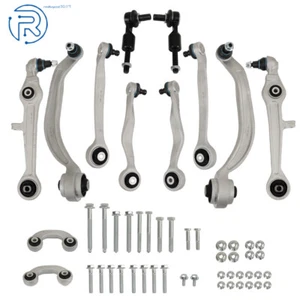 12× Front Upper & Lower Control Arms Sway Bar Link Tie Rod End For 00-08 Audi A4 - Picture 1 of 12