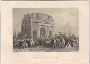 Arco di Marius fiume Rodano con soldati antica stampa in acciaio militare - Foto 1 di 1