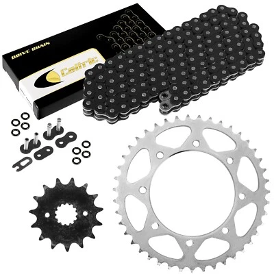 O-Ring Drive Chain & Sprockets Kit for Kawasaki KLR650 KL650 1987- 1990 Black - Image 1 of 4