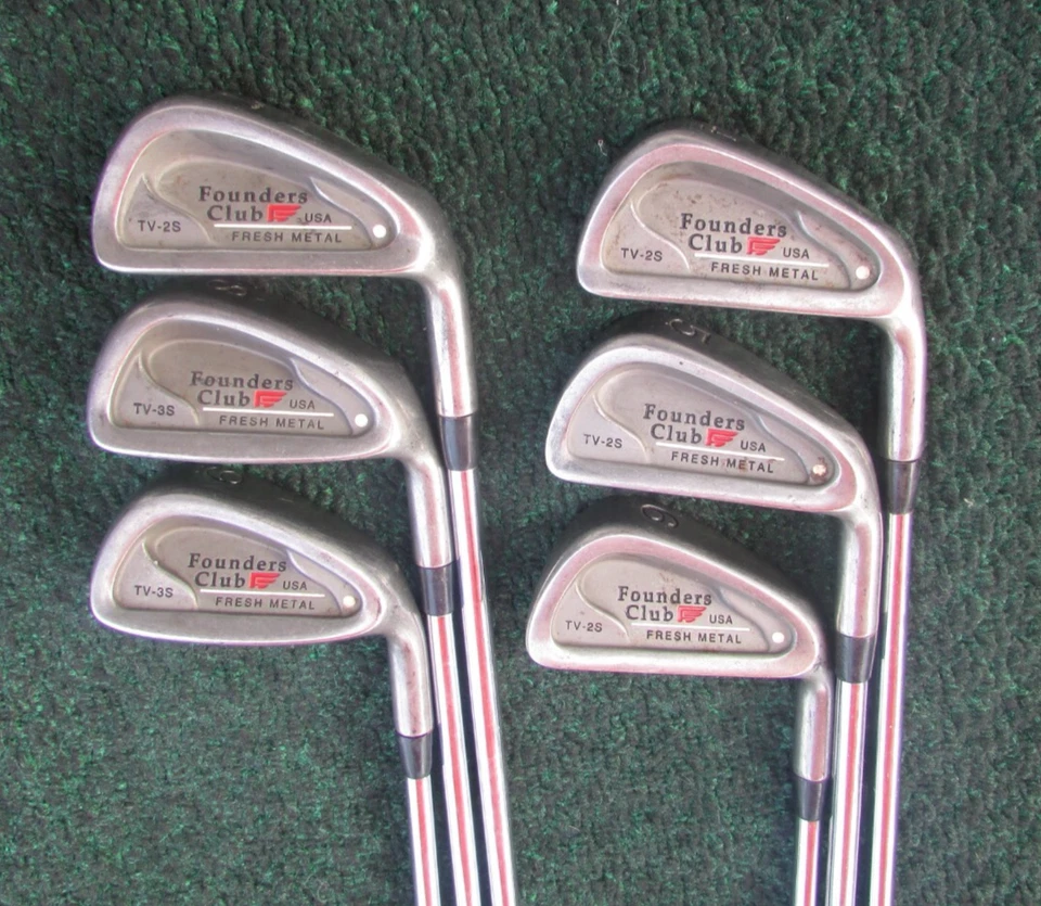Founders Club Fresh Metal White Dot TV-2S & TV-3S Irons 4-9 Steel Stiff Flex - Image 1 of 4