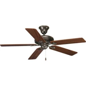 Progress Lighting Ceiling Fans 52"W Rustic Style Angled Mount Indoor Steel Brown - Picture 1 of 11